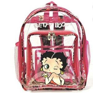 Betty Boop Large 16" Clear Backpack Purse Lady Carry All Travel Bag Licensed New